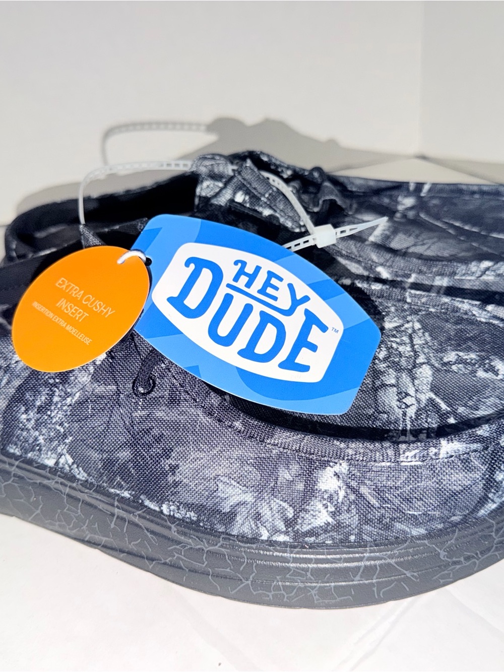 Hey Dude Men's Black and Gray Printed Slip-On Bag